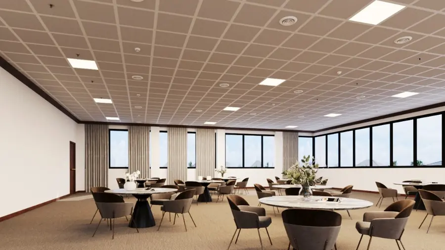 Project rendering of a planned dining and common area