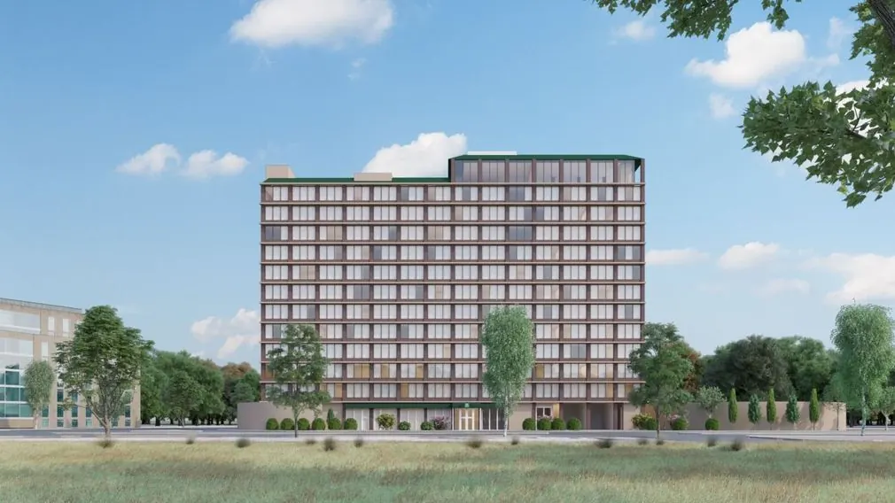 Project rendering of the Silverfern assisted-living and memory-care project in downtown Cincinnati, supplied by ALDreams